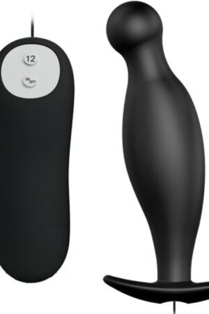 PRETTY LOVE - PLUG ANAL SILICONA 12 MODOS VIBRACIÓN NEGRO