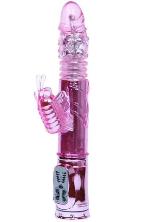 BAILE – VIBRADOR RECARGABLE CON ROTACION Y ESTIMULADOR THROBBING BUTTERF