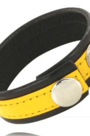 LEATHER BODY - CORREA CUERO AJUSTABLE PENE AMARILLO-NEGRA