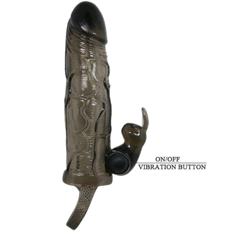 BAILE - BRAVE MAN FUNDA REALÍSTICA PENE CON RABBIT 16.5 CM NEGRO - Imagen 5