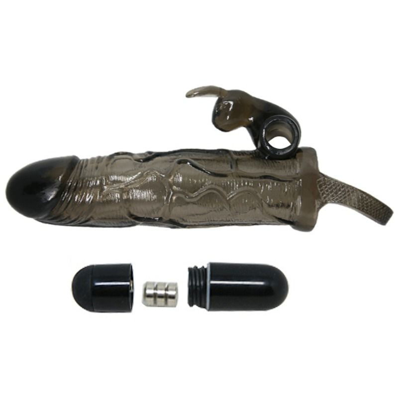 BAILE - BRAVE MAN FUNDA REALÍSTICA PENE CON RABBIT 16.5 CM NEGRO - Imagen 4
