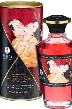 SHUNGA - ACEITE MASAJE EFECTO CALOR FRESAS Y CAVA 100 ML