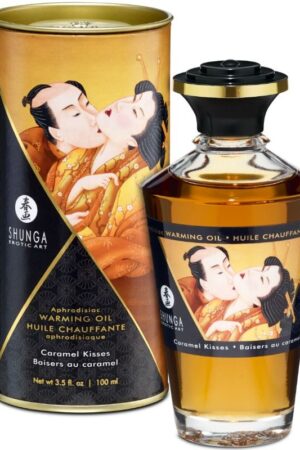 SHUNGA - ACEITE MASAJE EFECTO CALOR SABOR CARAMELO 100 ML