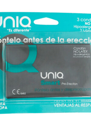 UNIQ - SMART PRESERVATIVOS PRE-ERECCIÓN SIN LATEX 3 UNIDADES