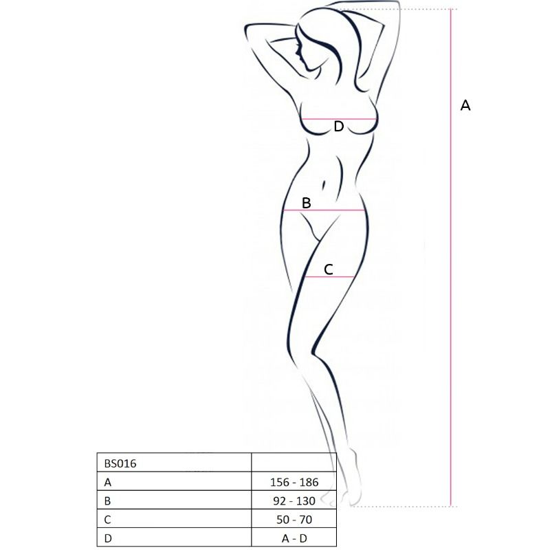 PASSION - WOMAN BS016 BODYSTOCKING ROJO TALLA ÚNICA - Imagen 2