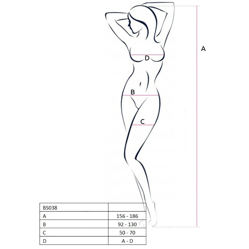 PASSION - WOMAN BS038 BODYSTOCKING NEGRO TALLA ÚNICA - Imagen 2