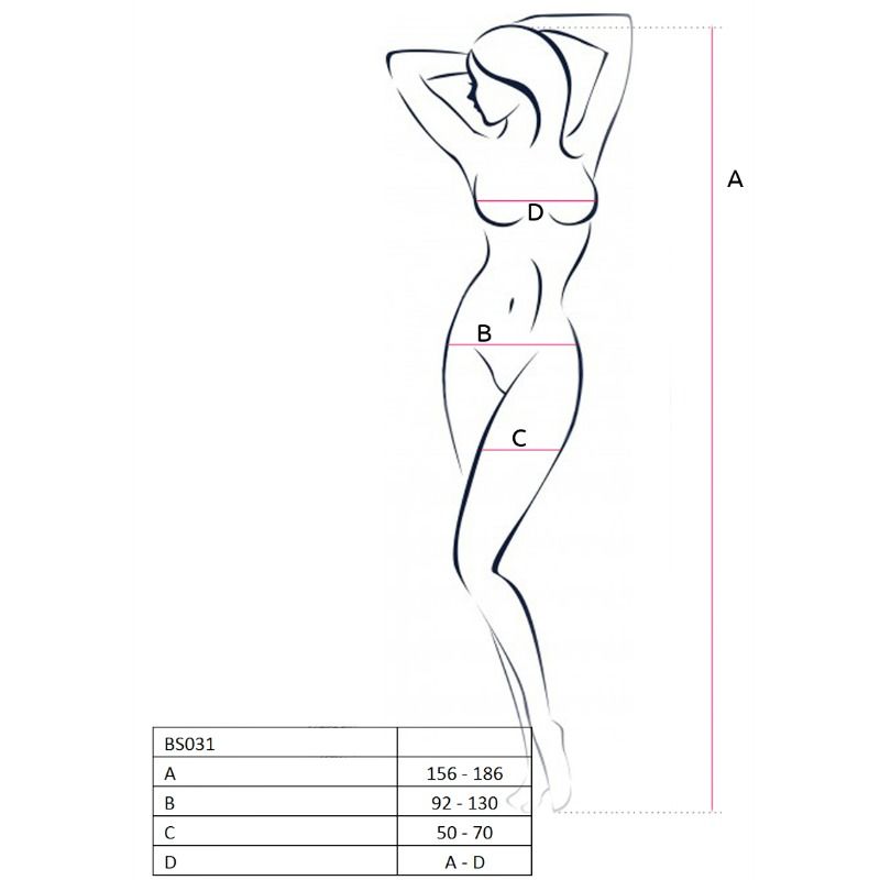PASSION - WOMAN BS031 BODYSTOCKING NEGRO TALLA ÚNICA - Imagen 2