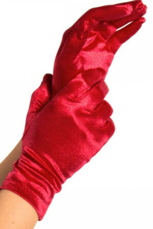 LEG AVENUE - GUANTES SATIN ROJO