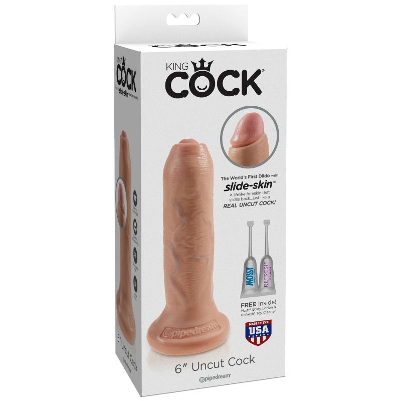 KING COCK - DILDO REALÍSTICO UNCUT NATURAL 15 CM - Imagen 5