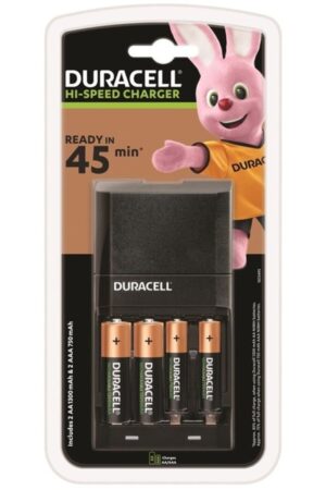 DURACELL - CARGADOR RAPIDO 45MIN. + 2xAA 1700mAh + 2xAAA 750mAh