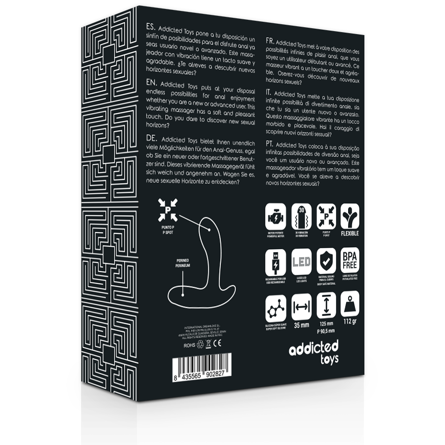 ADDICTED TOYS - ANAL MASSAGER BLACK VIBRATION - Imagen 5