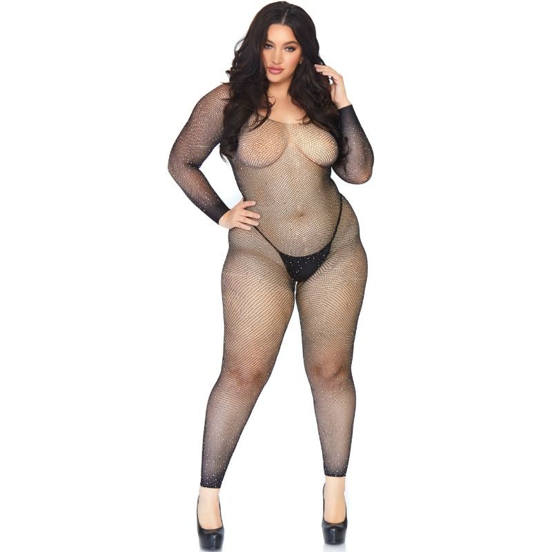 LEG AVENUE – BODYSTOCKING EN RED CON BRILLANTE 1X-2X
