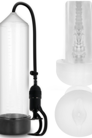 PUMP ADDICTED - BOMBA ERECCIÓN RX5 TRANSPARENTE CON MASTURBADOR