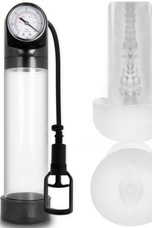 PUMP ADDICTED - BOMBA ERECCIÓN RX9 TRANSPARENTE CON MASTURBADOR