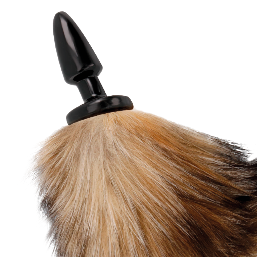 DARKNESS - COLA NATURAL CON PLUG ANAL SILICONA 10 CM - Imagen 2