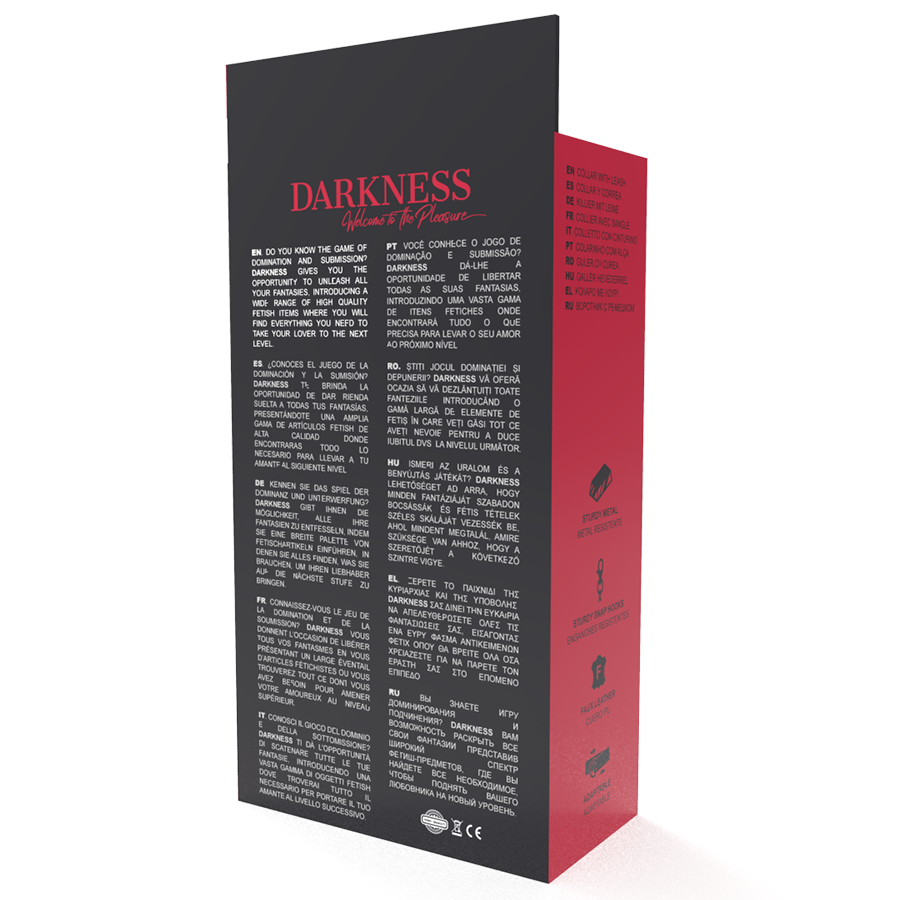 DARKNESS - COLLAR DE POSTURA CON CADENA LEATHER - Imagen 2