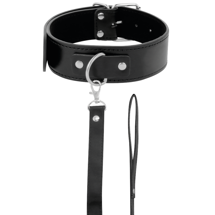 DARKNESS - COLLAR DE POSTURA CON CADENA LEATHER - Imagen 6
