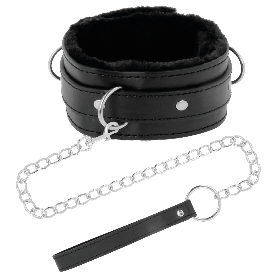 DARKNESS - COLLAR CONFORTABLE DE POSTURA CON CADENA LEATHER - Imagen 6