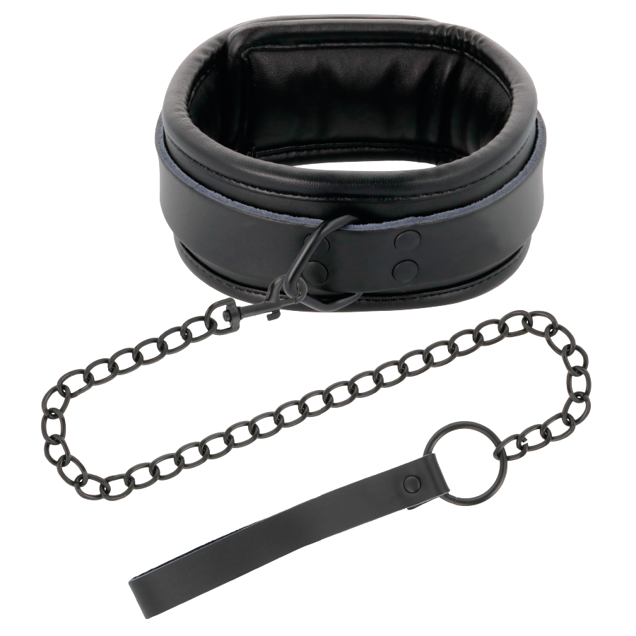 DARKNESS - ESPOSAS Y COLLAR DE CUERO NEGRO - Imagen 7