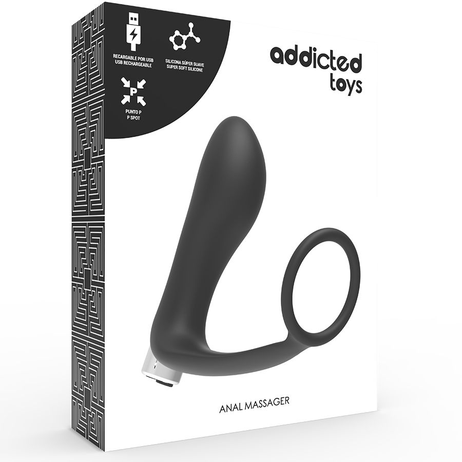 ADDICTED TOYS - VIBRADOR PROSTÁTICO RECARGABLE MODEL 1 - NEGRO - Imagen 5