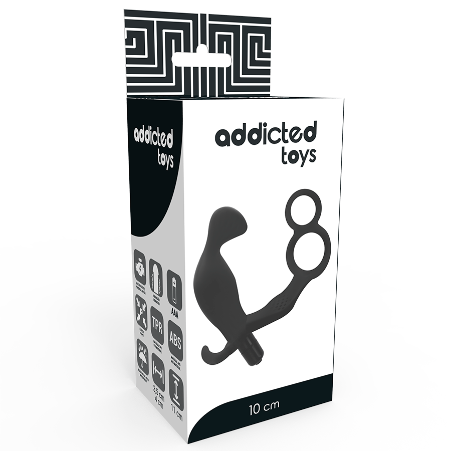 ADDICTED TOYS - PLUG ANAL CON ANILLA DOBLE PENE Y TESTÍCULOS NEGRO - Imagen 3