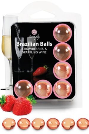 SECRETPLAY - SET 6 BRAZILIANS BALLS FRESAS CON CAVA