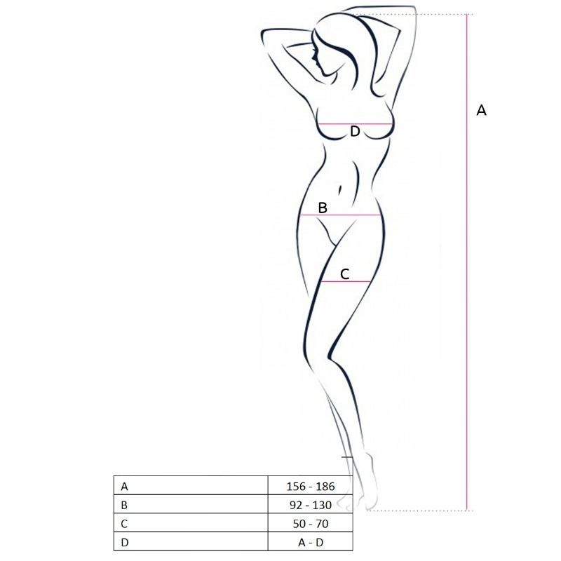PASSION - WOMAN BS058 BODYSTOCKING NEGRO TALLA ÚNICA - Imagen 3