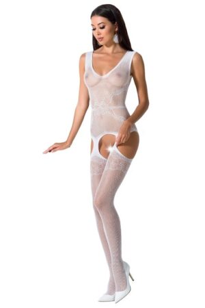 PASSION - WOMAN BS062 BODYSTOCKING BLANCO TALLA ÚNICA