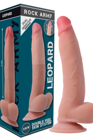 ROCKARMY - LEOPARD DILDO REALISTA DUAL DENSITY 23 CM -O- 4.77 CM