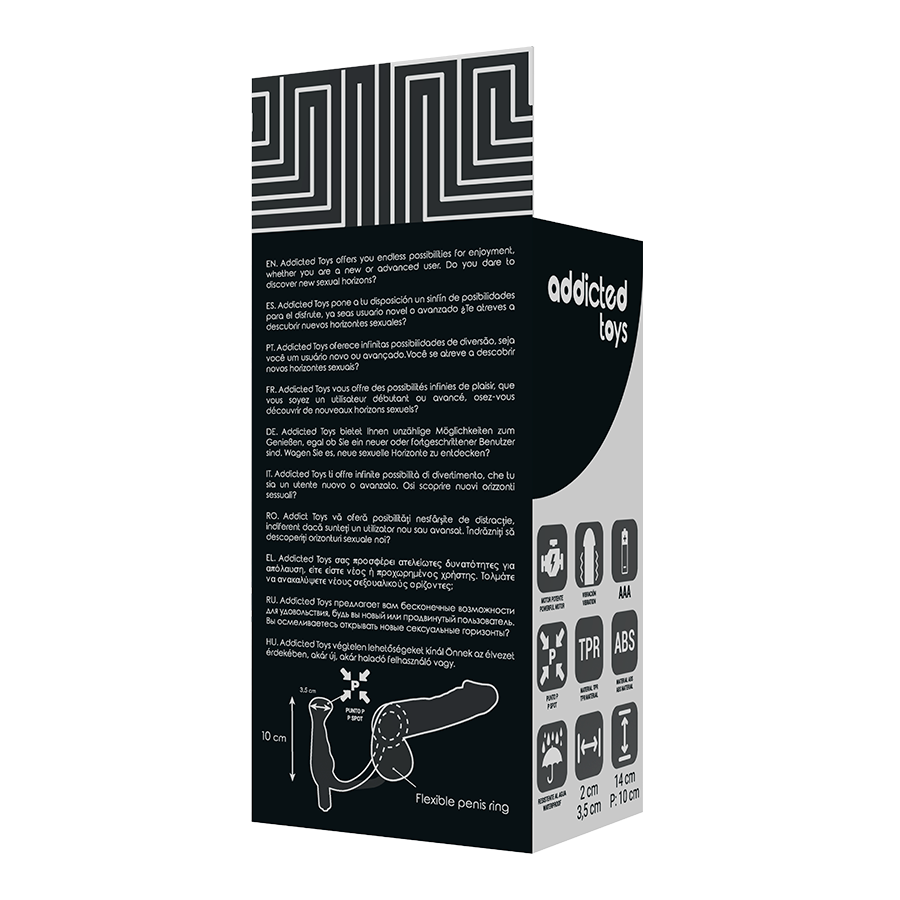 ADDICTED TOYS - VIBRADOR PROSTÁTICO NEGRO 10 CM - Imagen 5
