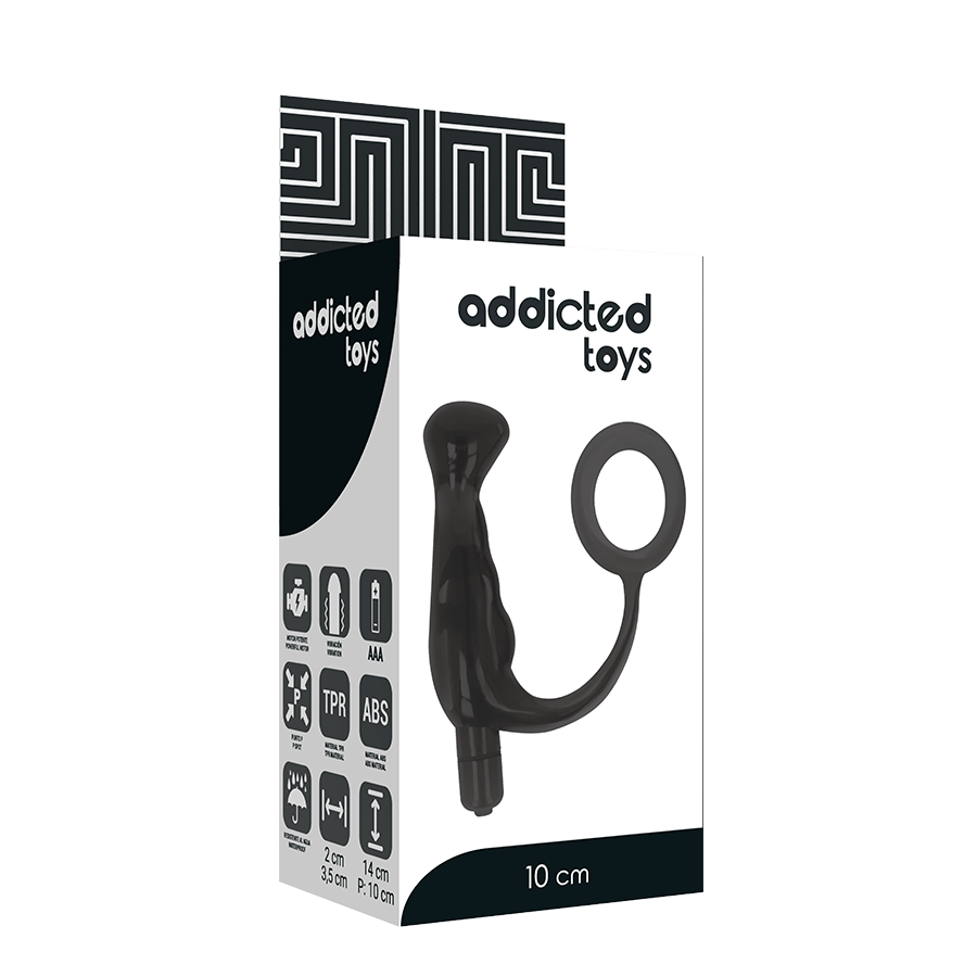 ADDICTED TOYS - VIBRADOR PROSTÁTICO NEGRO 10 CM - Imagen 6