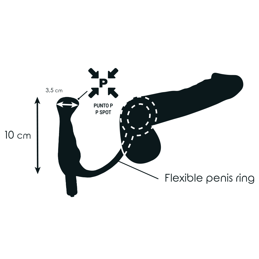 ADDICTED TOYS - VIBRADOR PROSTÁTICO NEGRO 10 CM - Imagen 2