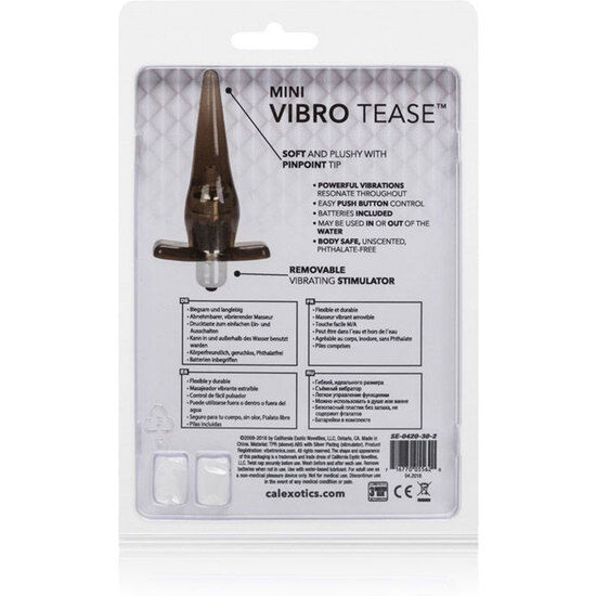 CALEXOTICS - PLUG MINI VIBRO TEASE VIBRADOR NEGRO - Imagen 2