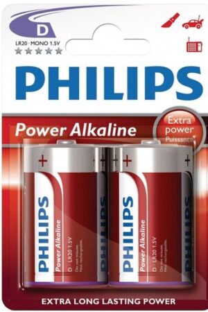 PHILIPS - POWER ALKALINE PILA D LR20 BLISTER*2
