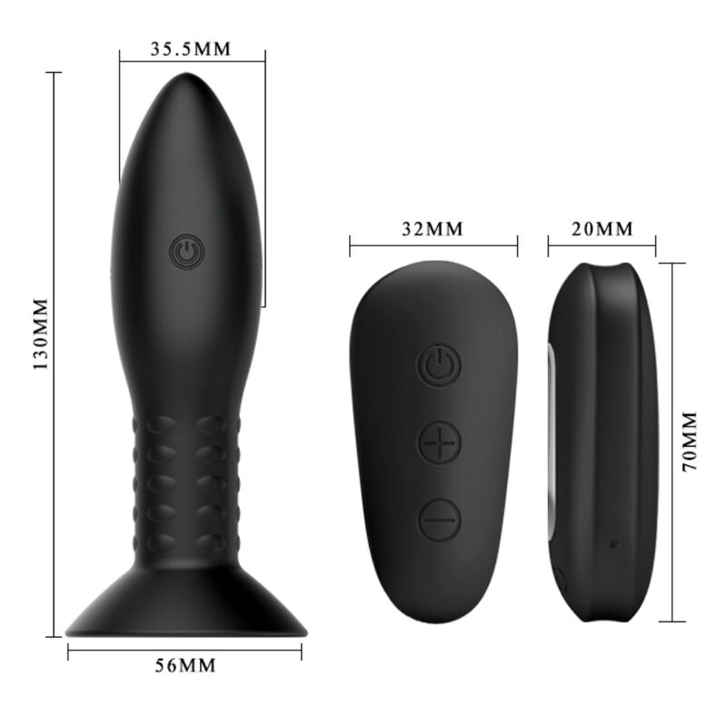 MR PLAY - PLUG CON BOLAS ROTADORAS NEGRO CONTROL REMOTO - Imagen 5