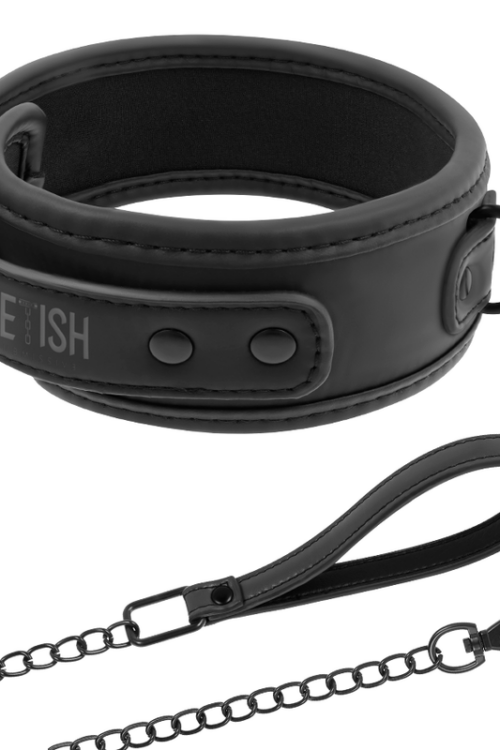 FETISH SUBMISSIVE – COLLAR CON CADENA CON FORRO DE NEOPRENO