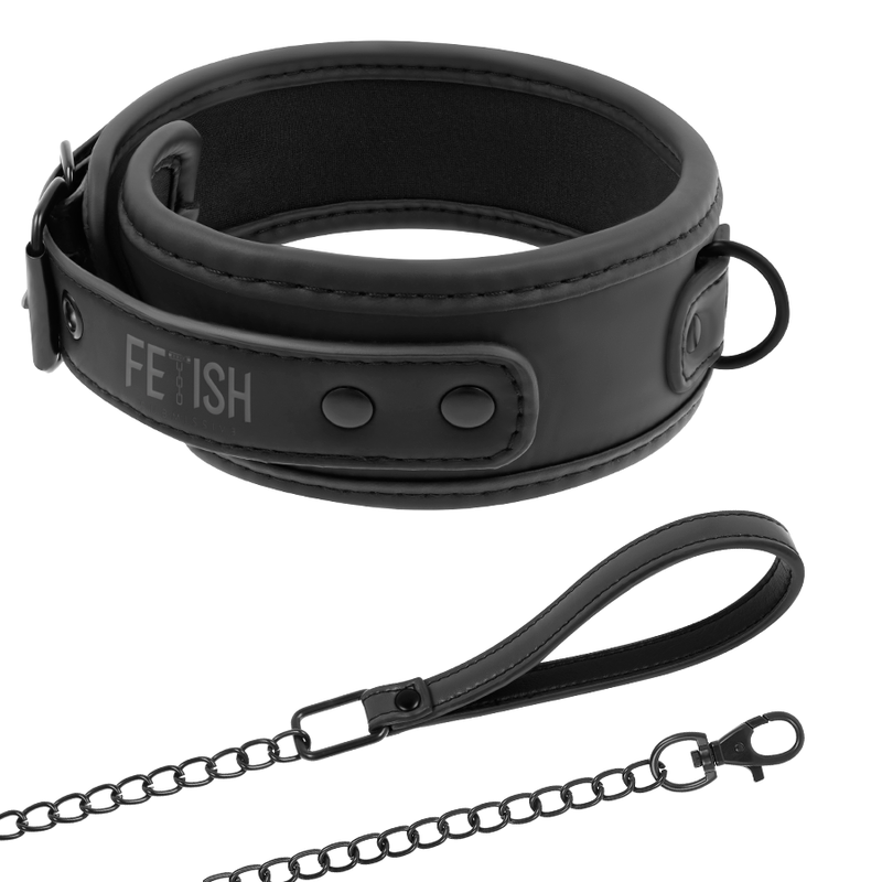 FETISH SUBMISSIVE – COLLAR CON CADENA CON FORRO DE NEOPRENO