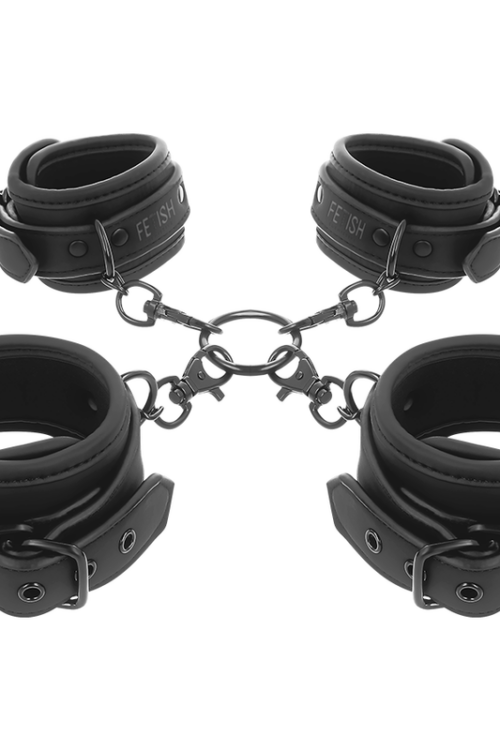 FETISH SUBMISSIVE – SET ESPOSAS MANOS Y TOBILLOS CON FORRO DE NEOPRENO