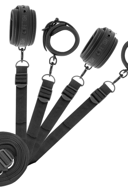 FETISH SUBMISSIVE – SET DE ESPOSAS Y ATADURAS CON FORRO DE NEOPRENO
