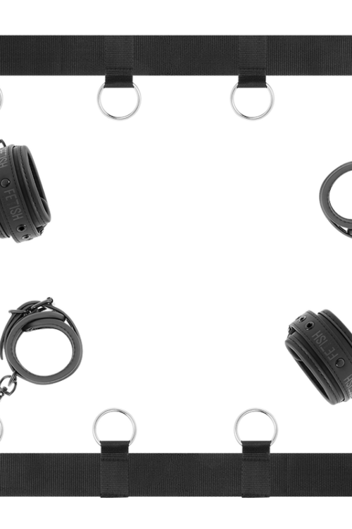 FETISH SUBMISSIVE – SET ATADURAS CAMA LUXURY CON FORRO DE NEOPRENO