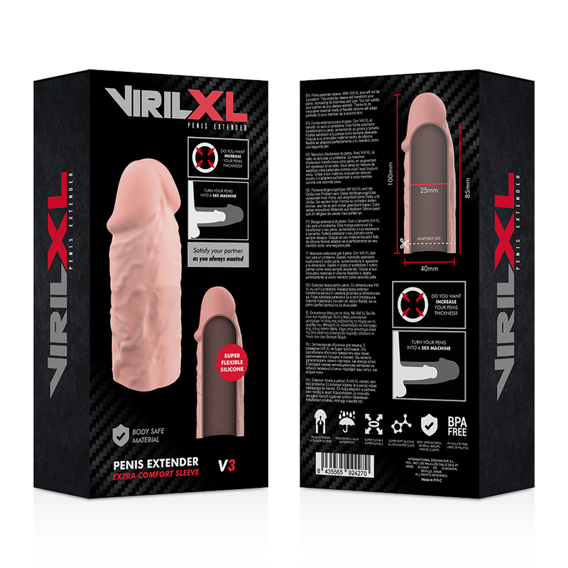 VIRILXL - EXTENSION DE PENE LIQUID SILICONE V3 NATURAL - Imagen 2