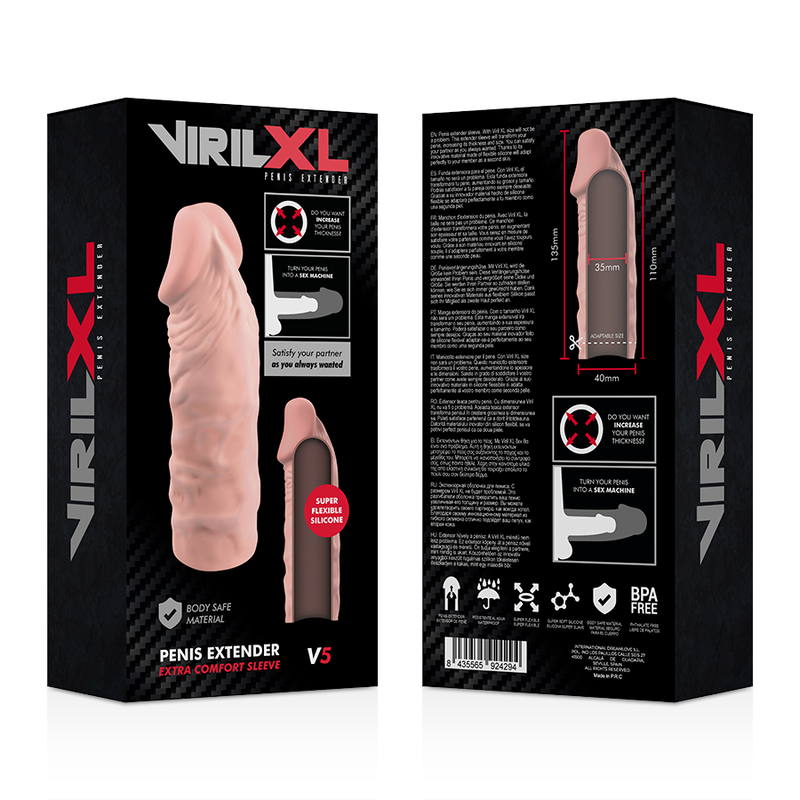 VIRILXL - EXTENSION DE PENE LIQUID SILICONE V5 NATURAL - Imagen 7