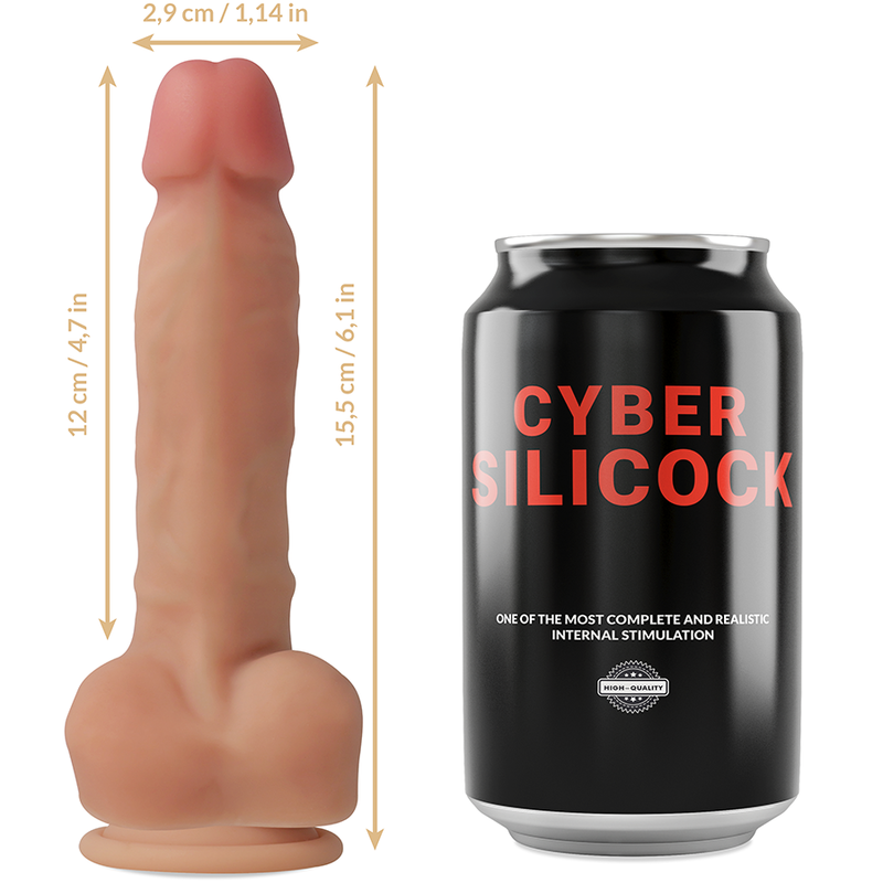 CYBER SILICOCK - ARNÉS SILICONA LIQUIDA ANSEL 15.5 CM -O- 2.9 CM - Imagen 11