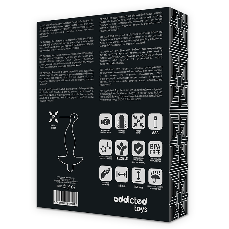 ADDICTED TOYS - MASAJEADOR ANAL CON VIBRACIÓN NEGRO MODELO 1 - Imagen 3
