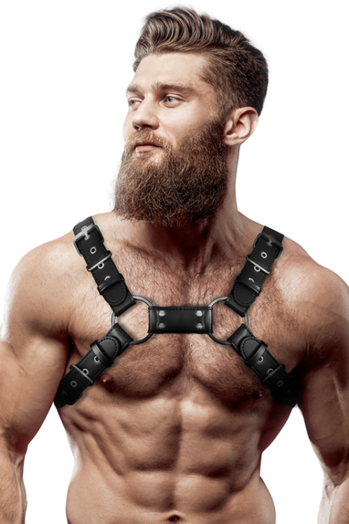 FETISH SUBMISSIVE ATTITUDE – ARNÉS BULLDOG AJUSTABLE ECOPIEL PECHO HOMBRE