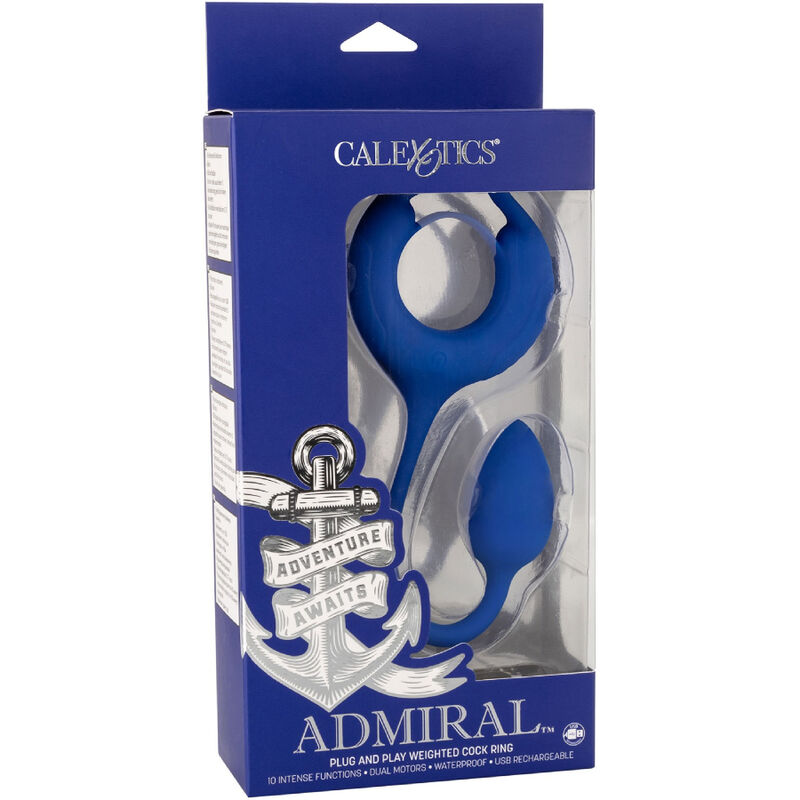 CALEXOTICS - ADMIRAL ANILLO CON PESO PARA PENE AZUL - Imagen 3