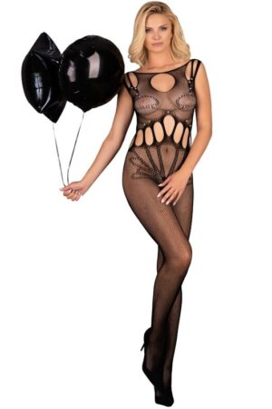 LIVCO CORSETTI FASHION - AMAHIL BODYSTOCKING CROTCHLESS NEGRO TALLA ÚNICA