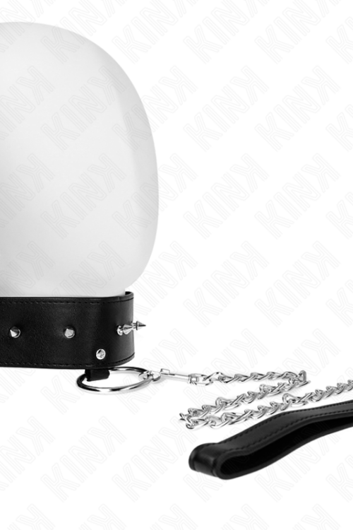 KINK – COLLAR CON CORREA 65 CM CON TACHUELAS PLATEADAS MODELO 2 AJUSTABLE 36-43 CM X 5 CM