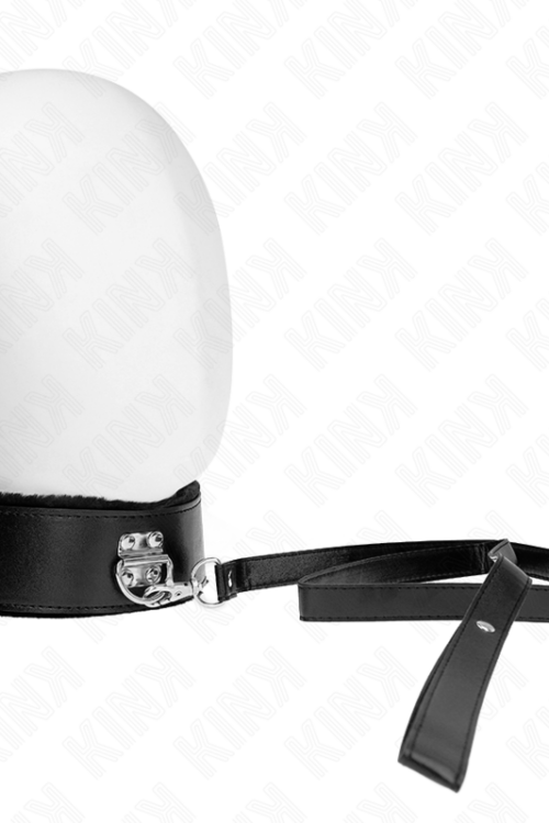 KINK – COLLAR CON CORREA 116 CM CON TACHUELAS PLATEADAS MODELO 4 NEGRO AJUSTABLE 40-48 CM X 6 CM