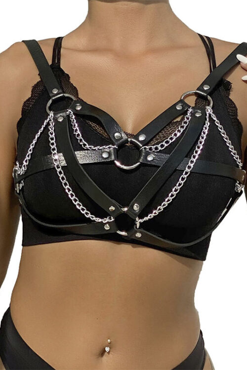 SUBBLIME – 953713 CINTURÓN DE BONDAGE PUNK HEBILLA METAL NEGRO TALLA ÚNICA